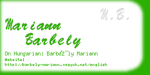 mariann barbely business card